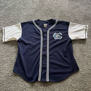 Vintage 90s UNC North Carolina Tar Heels Baseball Jersey Mesh Button Up 2XL